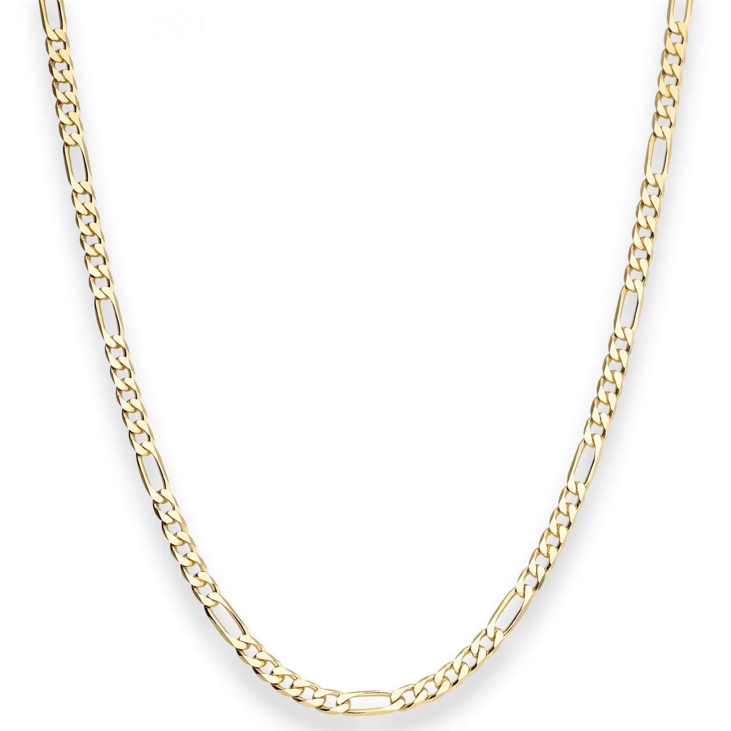 3,4mm Figarokette diamantiert Kette Collier Halskette aus 333 Gold Gelbgold 45cm