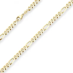 5,7mm Figarokette diamantiert Kette Collier Halskette aus 333 Gold Gelbgold 55cm