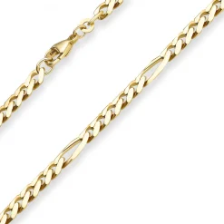 5,7mm Figarokette diamantiert Kette Collier Halskette aus 333 Gold Gelbgold 55cm