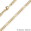 4,3mm Figarokette diamantiert Kette Collier Halskette aus 333 Gold Gelbgold 55cm