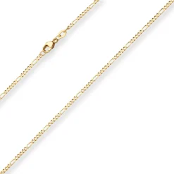 1,9mm Figarokette diamantiert Kette Collier Halskette aus 585 Gold Gelbgold 50cm