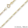 2,2mm Figarokette diamantiert Kette Collier Halskette aus 585 Gold Gelbgold 36cm
