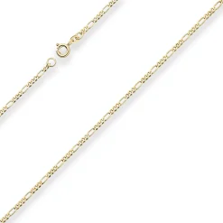 2,2mm Figarokette diamantiert Kette Collier Halskette aus 585 Gold Gelbgold 36cm