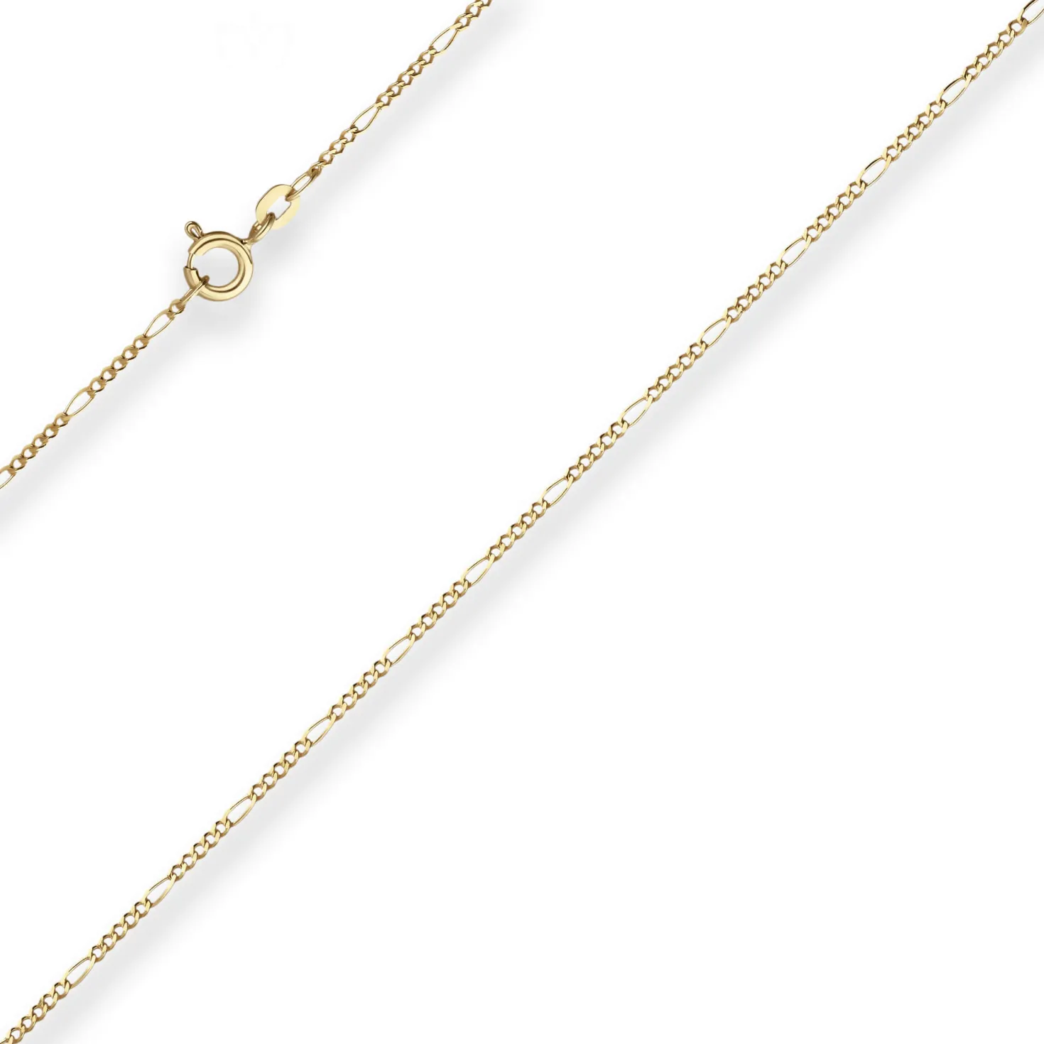 1,5mm Figarokette diamantiert Kette Collier Halskette aus 333 Gold Gelbgold 36cm