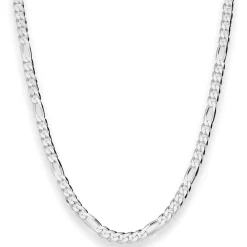 4,3mm Figarokette diamantiert Silberkette Collier Halskette aus 925 Silber 60cm