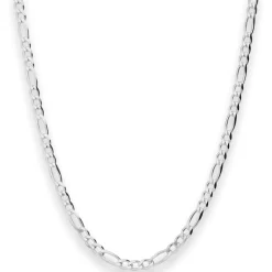 3,9mm Figarokette diamantiert Silberkette Collier Halskette aus 925 Silber 45cm