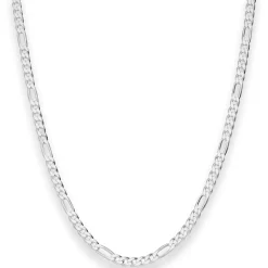 3,4mm Figarokette diamantiert Silberkette Collier Halskette aus 925 Silber 60cm