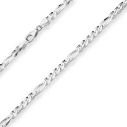 5,7mm Figarokette diamantiert Silberkette Collier Halskette aus 925 Silber 50cm
