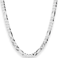 5,7mm Figarokette diamantiert Silberkette Collier Halskette aus 925 Silber 50cm