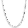 4,9mm Figarokette diamantiert Silberkette Collier Halskette aus 925 Silber 50cm