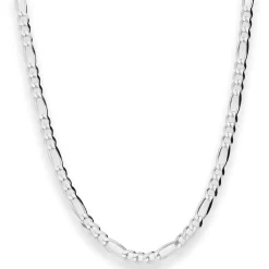 4,9mm Figarokette diamantiert Silberkette Collier Halskette aus 925 Silber 50cm