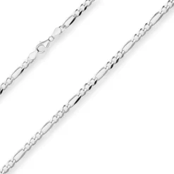 4,9mm Figarokette diamantiert Silberkette Collier Halskette aus 925 Silber 50cm