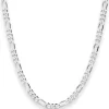 4,6mm Figarokette diamantiert Silberkette Collier Halskette aus 925 Silber 60cm