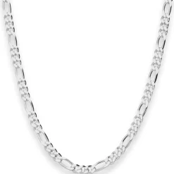 4,6mm Figarokette diamantiert Silberkette Collier Halskette aus 925 Silber 60cm