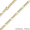 3,4mm Figarokette Goldkette Collier Halskette aus 333 Gold Gelbgold 75cm