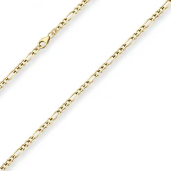 3,4mm Figarokette Goldkette Collier Halskette aus 375 Gold Gelbgold 55cm