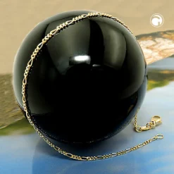 1,4mm Figarokette Halskette Collier aus 14Kt 585 Gold Gelbgold 50cm
