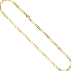 4,3mm Figarokette Halskette Collier 333 Gold Gelbgold diamantiert massiv 60cm