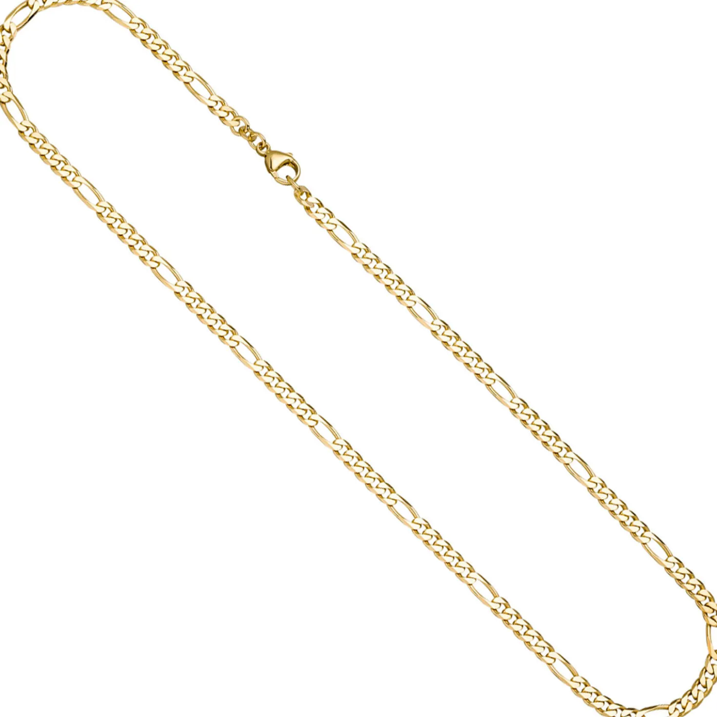 4,3mm Figarokette Halskette Collier 333 Gold Gelbgold diamantiert massiv 50cm