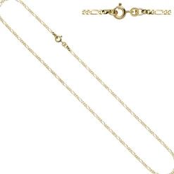 2,3mm Figarokette Halskette Collier Goldkette 333 Gold Gelbgold massiv 45cm
