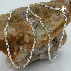 2mm Figarokette Kette Collier, 925 Silber, Silberkette, 50cm, Unisex