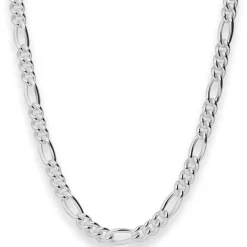 6,5mm Figarokette Silberkette Collier Halskette aus 925 Silber 55cm