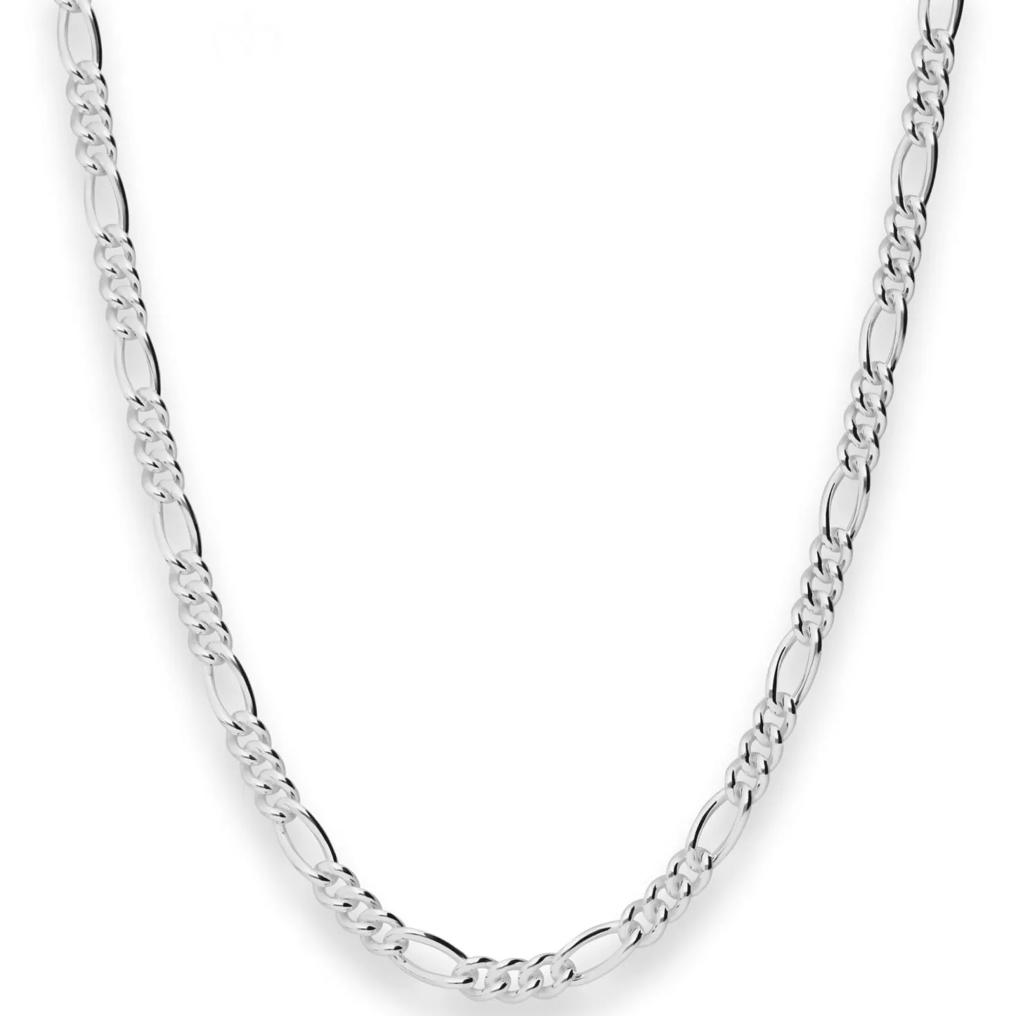 4,8mm Figarokette Silberkette Collier Halskette aus 925 Silber 50cm