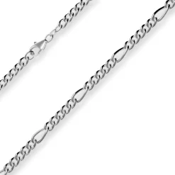 5,9mm Figarokette Silberkette Collier Halskette aus 925 Silber rhodiniert 50cm