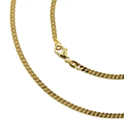2,4mm Flachpanzer Armband aus 14Kt 585 Gold Gelbgold diamantiert 18,5cm