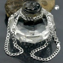 4,8mm Flach-Panzerkette Kette Collier Halsschmuck, oval, 925 Silber, 55cm