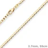 2,6mm Flach-Panzerkette weit Collier diamantiert aus 585 Gold Gelbgold 55cm