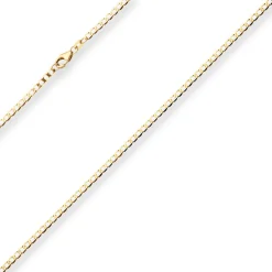 2,6mm Flach-Panzerkette weit Collier Halskette aus 585 Gold Gelbgold 45cm