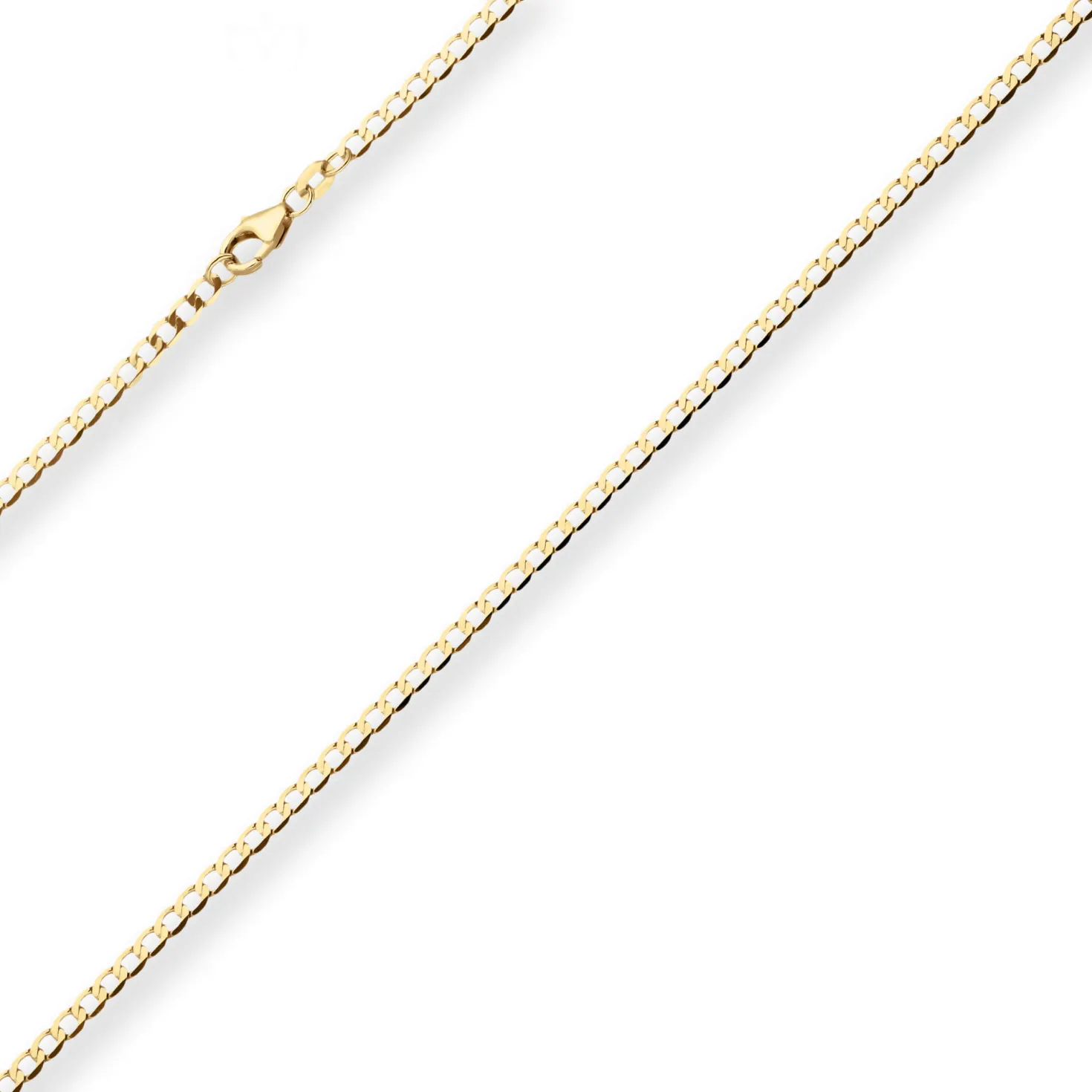 2,6mm Flach-Panzerkette weit Collier Halskette aus 585 Gold Gelbgold 50cm