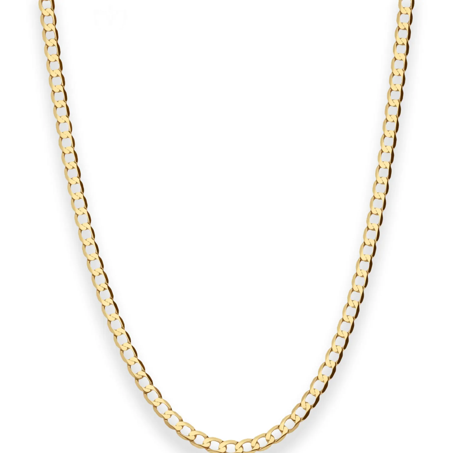 2,6mm Flach-Panzerkette weit Collier Halskette aus 585 Gold Gelbgold 85cm