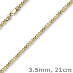 3,5mm Franco Armband Armkette Armschmuck aus 750 Gold Gelbgold massiv 21cm