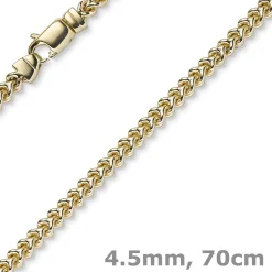 4,5mm Franco Kette Halskette Collier aus 750 Gold Gelbgold massiv 70cm