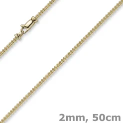 2mm Franco Kette Halskette Collier aus 585 Gold Gelbgold massiv 50cm