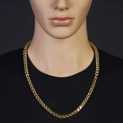6,5mm Franco Kette Halskette Collier aus 585 Gold Gelbgold massiv 65cm Herren
