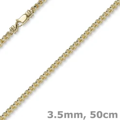 3,5mm Franco Kette Halskette Collier aus 750 Gold Gelbgold massiv 50cm