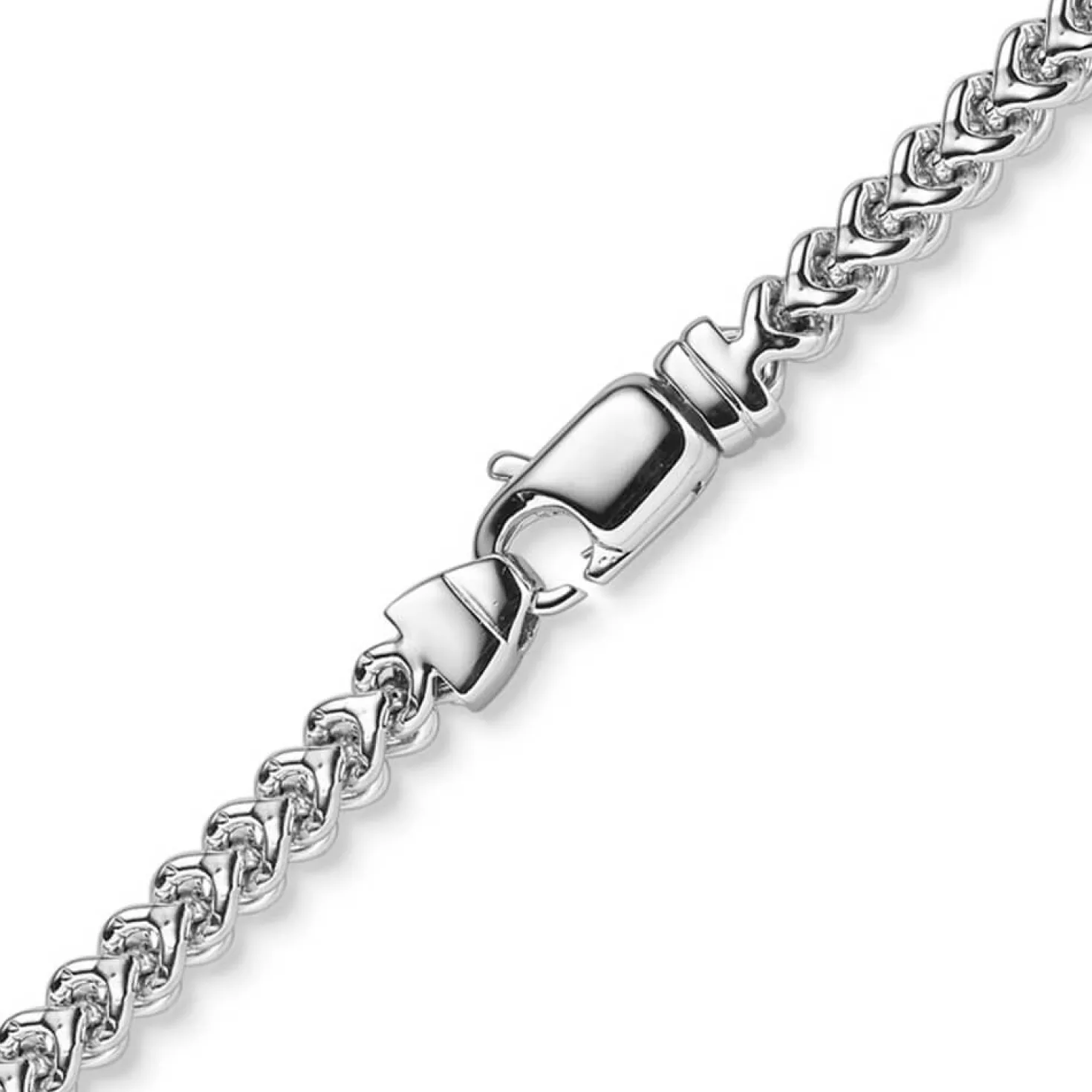 4,5mm Franco Kette Halskette Collier aus 585 Gold Weißgold massiv 60cm