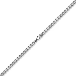 6,5mm Franco Kette Halskette Collier aus 585 Gold Weißgold massiv 65cm Herren