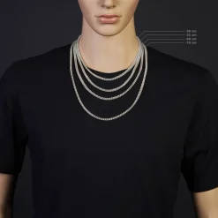 4,5mm Franco Kette Halskette Collier aus 585 Gold Weißgold massiv 55cm