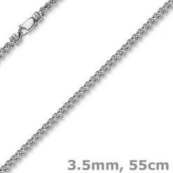 3,5mm Franco Kette Halskette Collier aus 750 Gold Weißgold massiv 55cm
