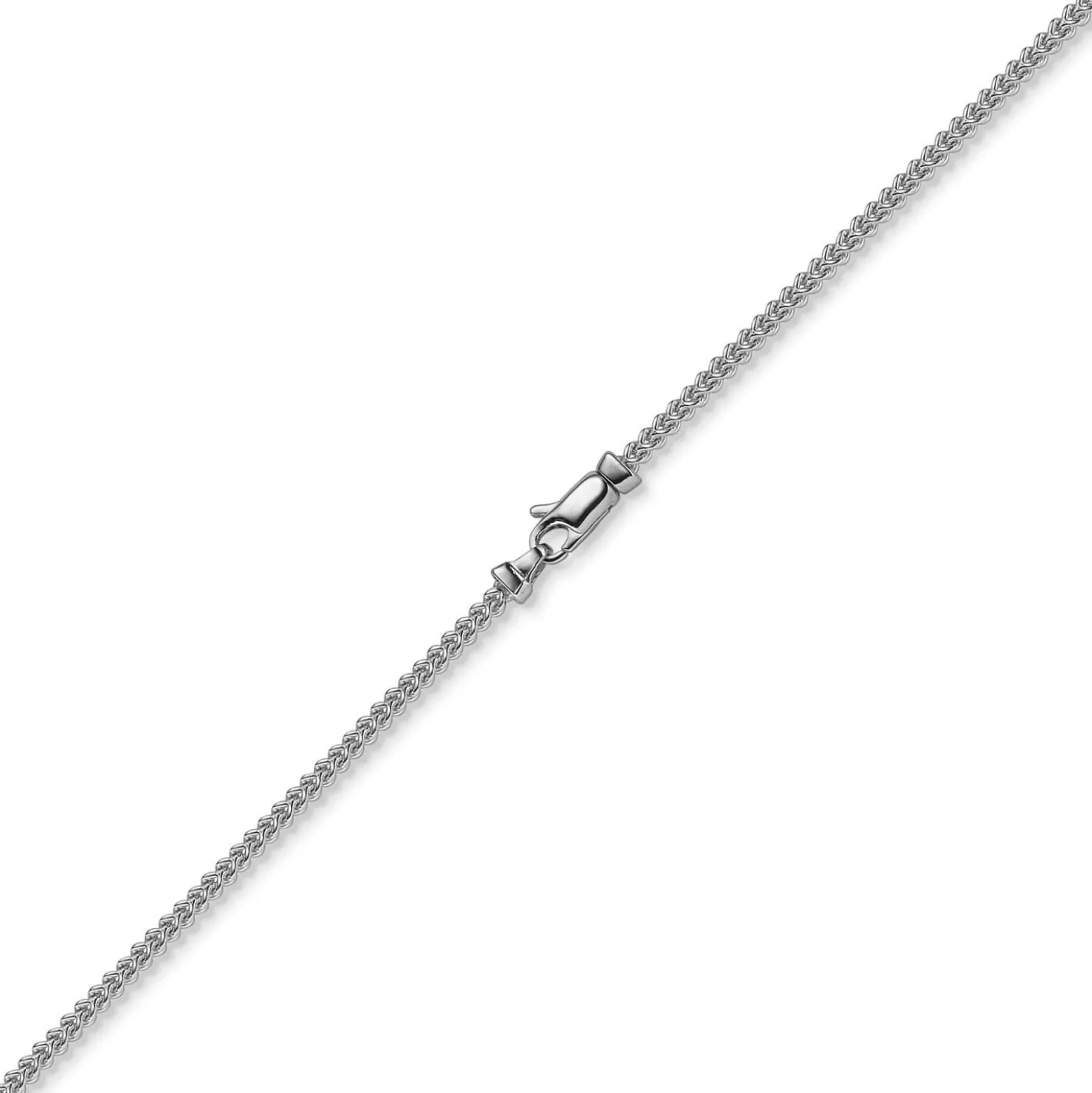 2mm Franco Kette Halskette Collier aus 750 Gold Weißgold massiv 50cm