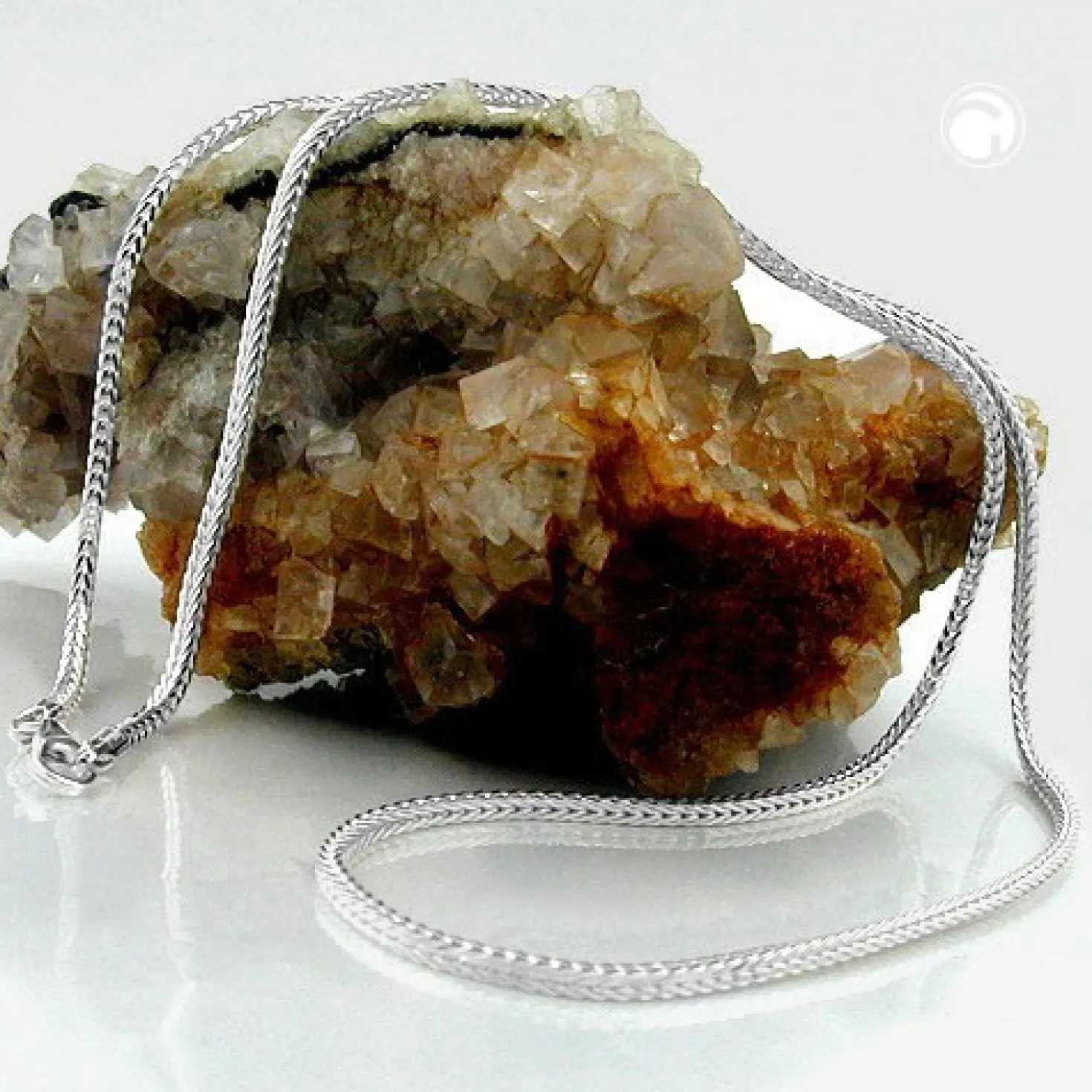 1,5mm Fuchsschwanz Collier Kette Halskette vierkant 925 Silber 50cm Silberkette