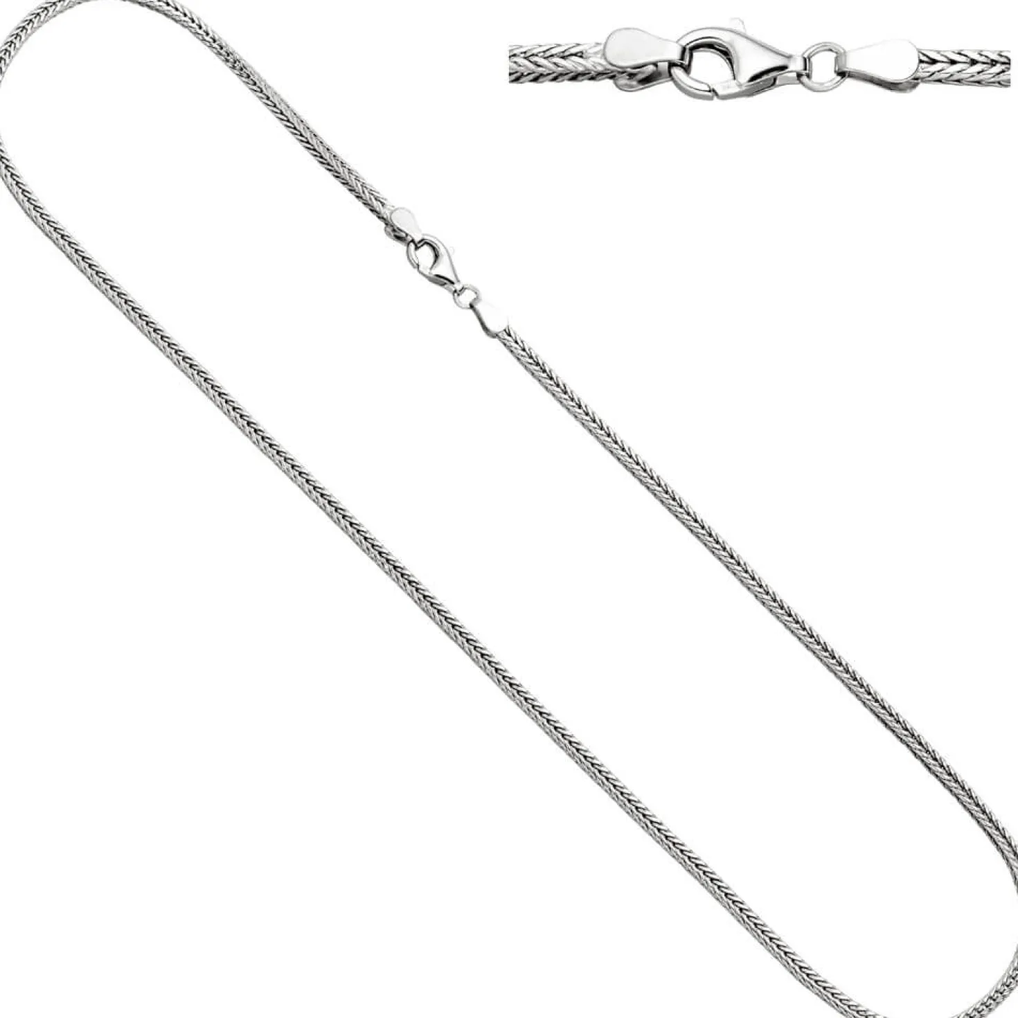 2,5mm Fuchsschwanzkette Kette Collier Halskette Halsschmuck aus 925 Silber, 45cm