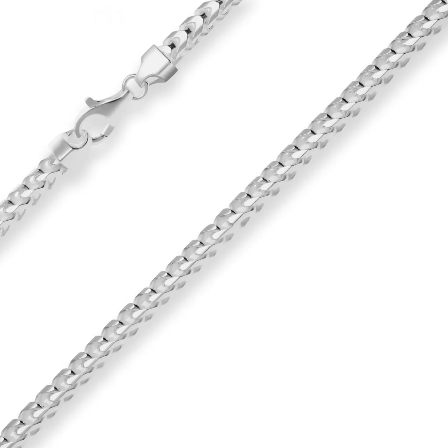 5,1mm Fuchsschwanzkette Silberkette Collier Halskette aus 925 Silber 50cm