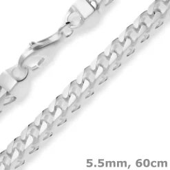 5,5mm Fuchsschwanzkette Silberkette Collier Halskette aus 925 Silber matt 60cm