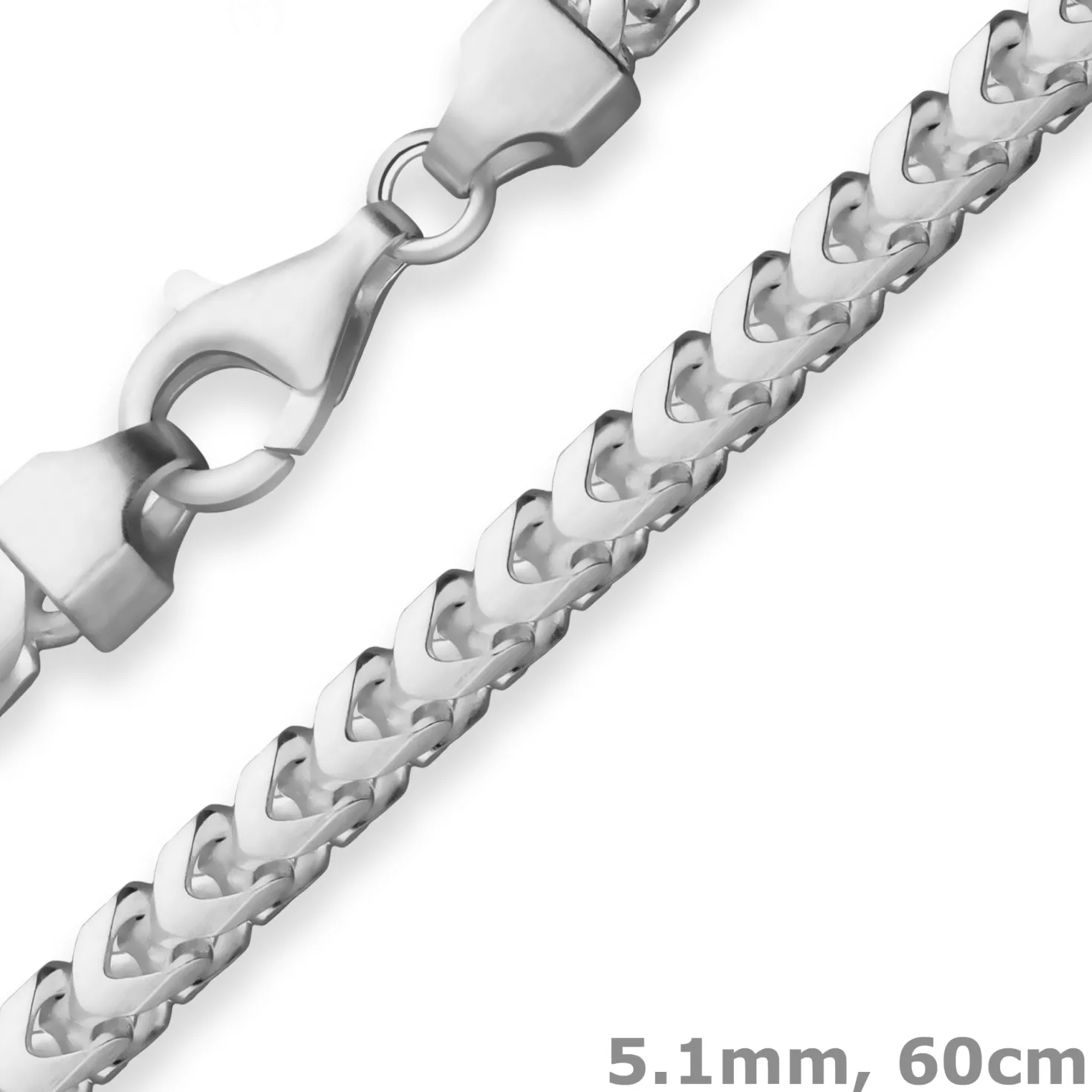 5,1mm Fuchsschwanzkette Silberkette Collier Halskette aus 925 Silber matt 60cm