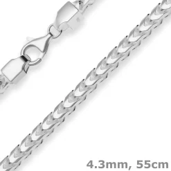 4,3mm Fuchsschwanzkette Silberkette Collier Halskette aus 925 Silber 55cm
